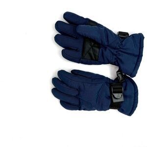 Tommy Hilfiger Navy Blue Waterproof Winter Ski Snow Gloves - Black Buckle - Kids